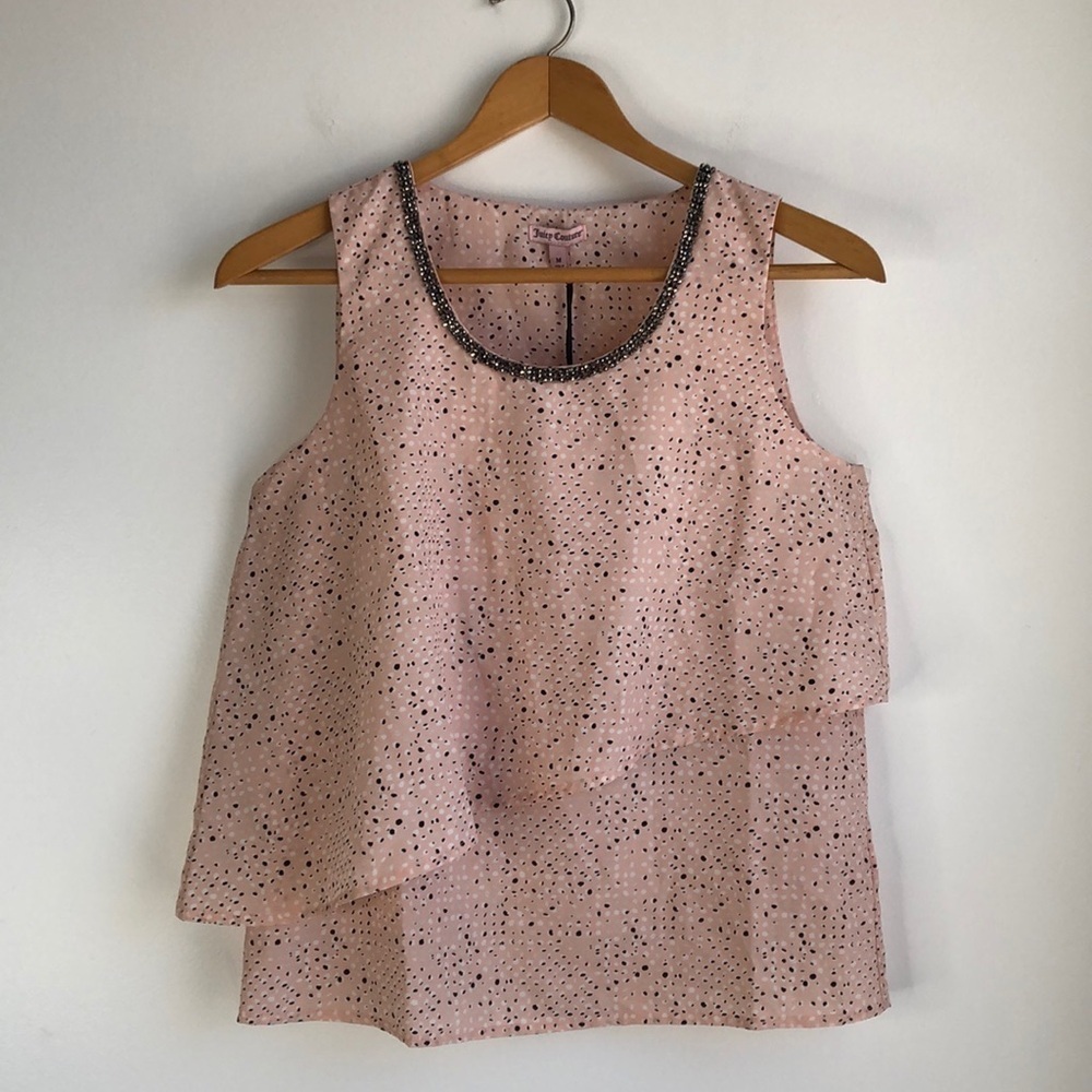 Juicy Couture peach embellished sleeveless top